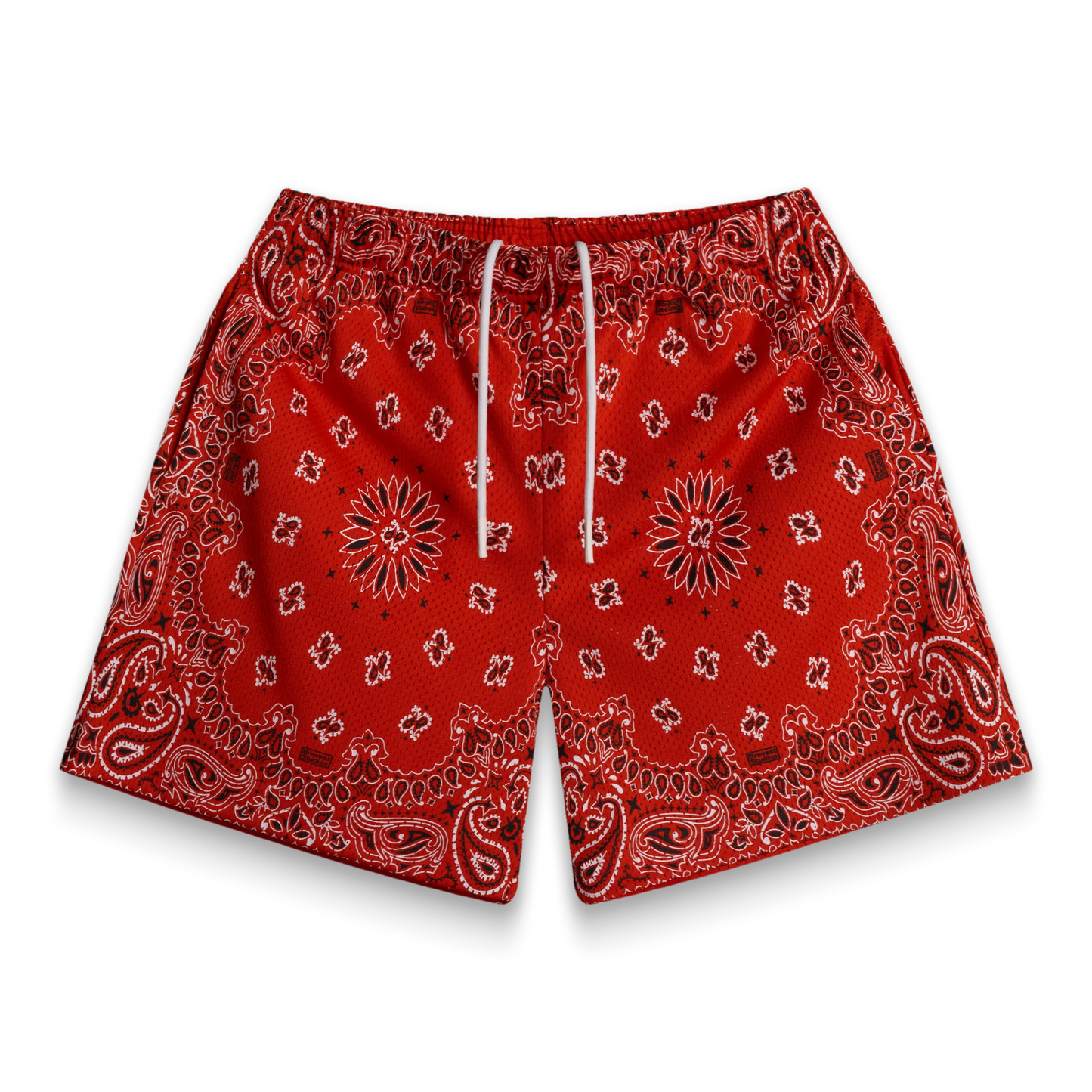 Bravest Screen Printed Paisley Two-Tone Red Shorts
