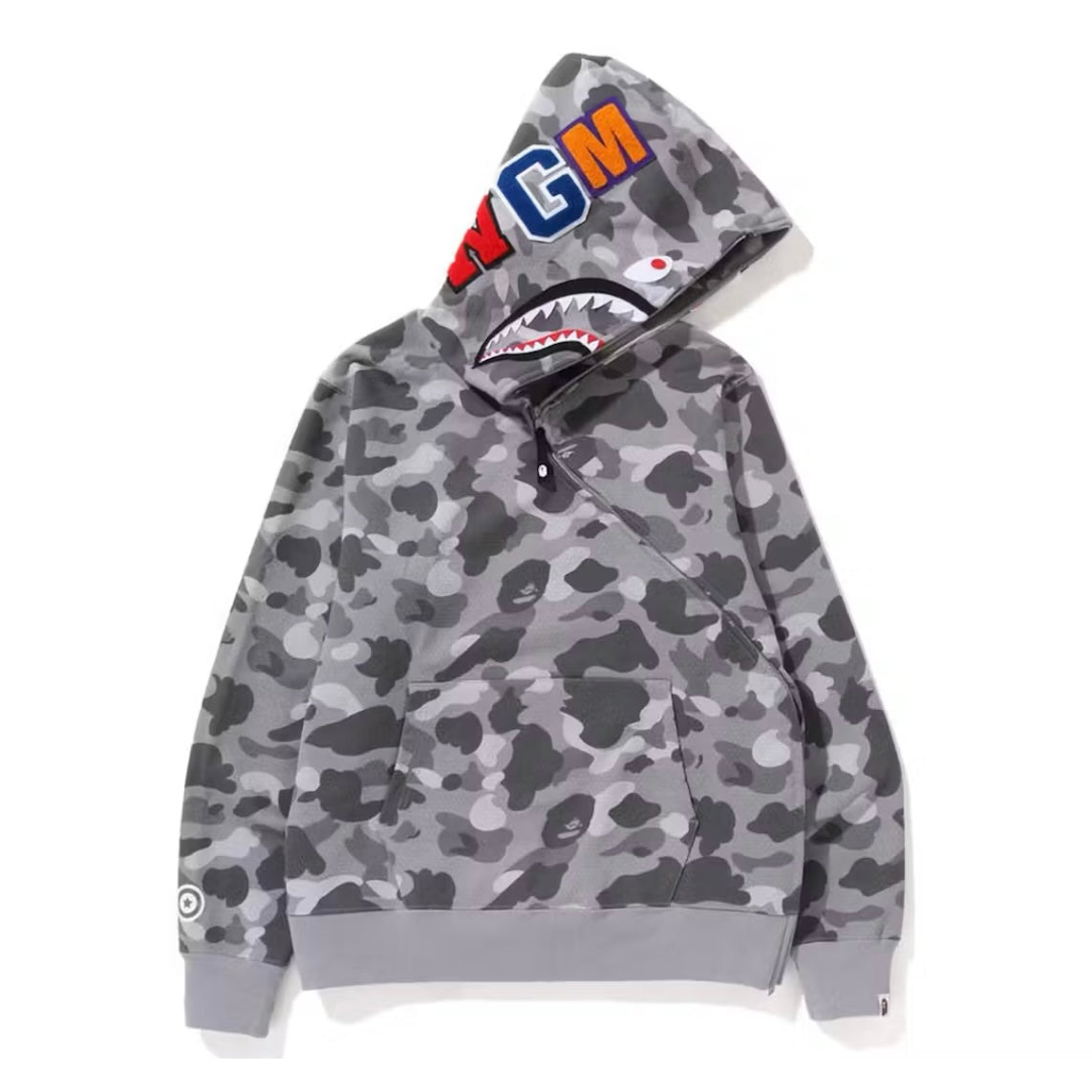 Bape Honeycomb Camo Shark Full Zip Hoodie