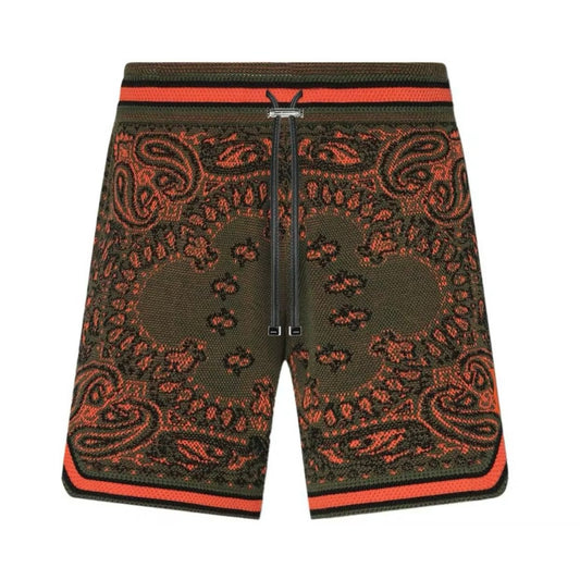 Amiri Knit Bandana Shorts Orange Green