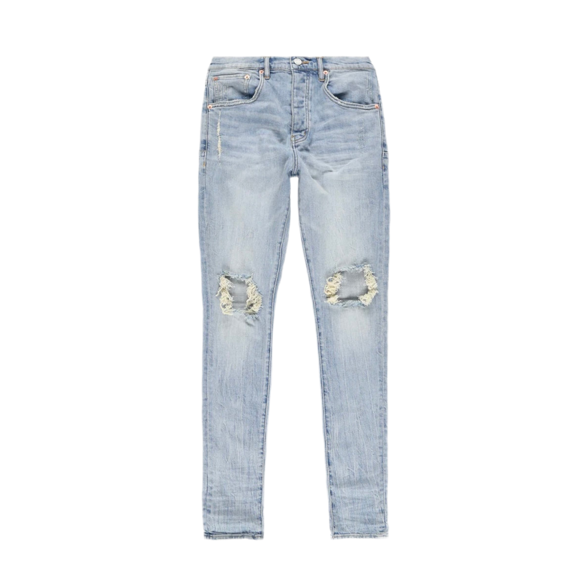 Purple Slim Stretch Ripped Jeans Indigo