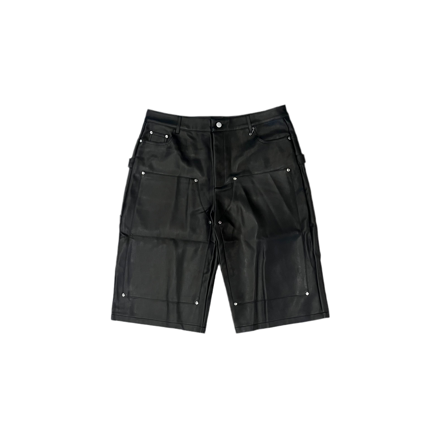 God Motives Double Knee Leather Shorts