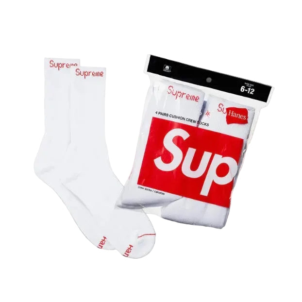 Supreme White Hanes Socks