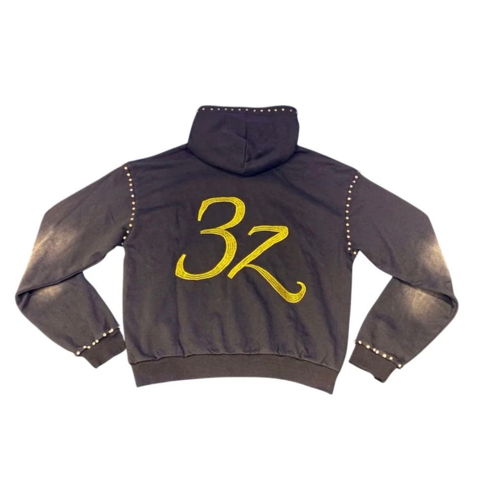 Threze WrldWide 3Z Embellished Zip Up Black