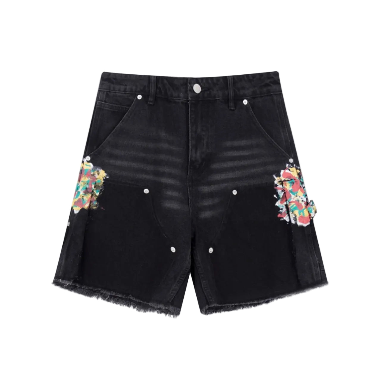 Undeveloped Noir Split Painters Denim Jorts
