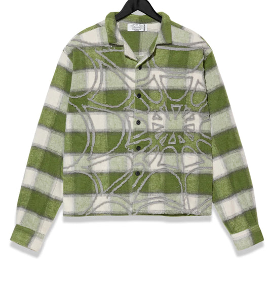 Vale Forest Green Web Flannel