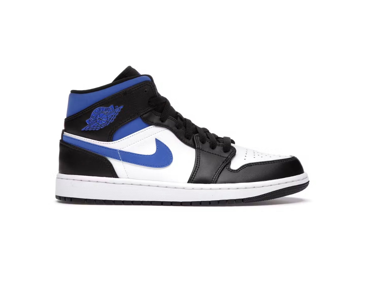 Jordan 1 Mid White Black Racer Blue