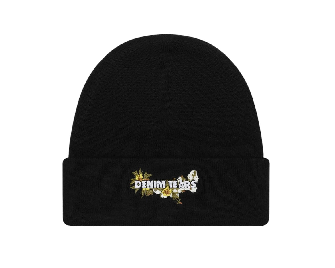 Denim Tears Floral Beanie Black