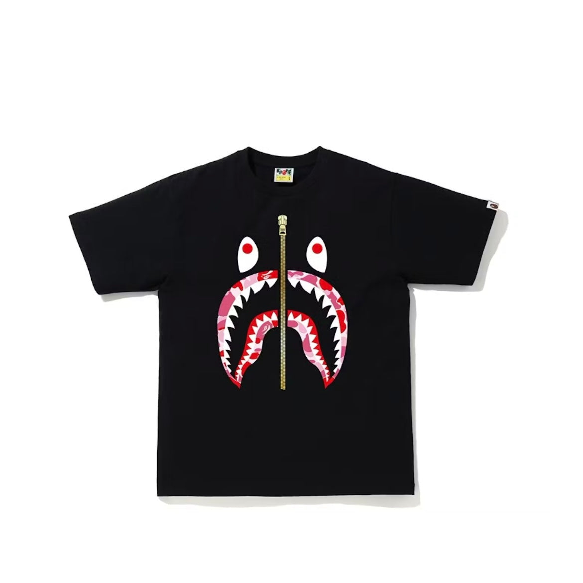 Bape ABC Camo Shark Tee Black Pink