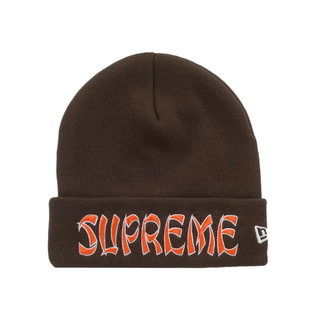 Supreme New Era Action Beanie Brown