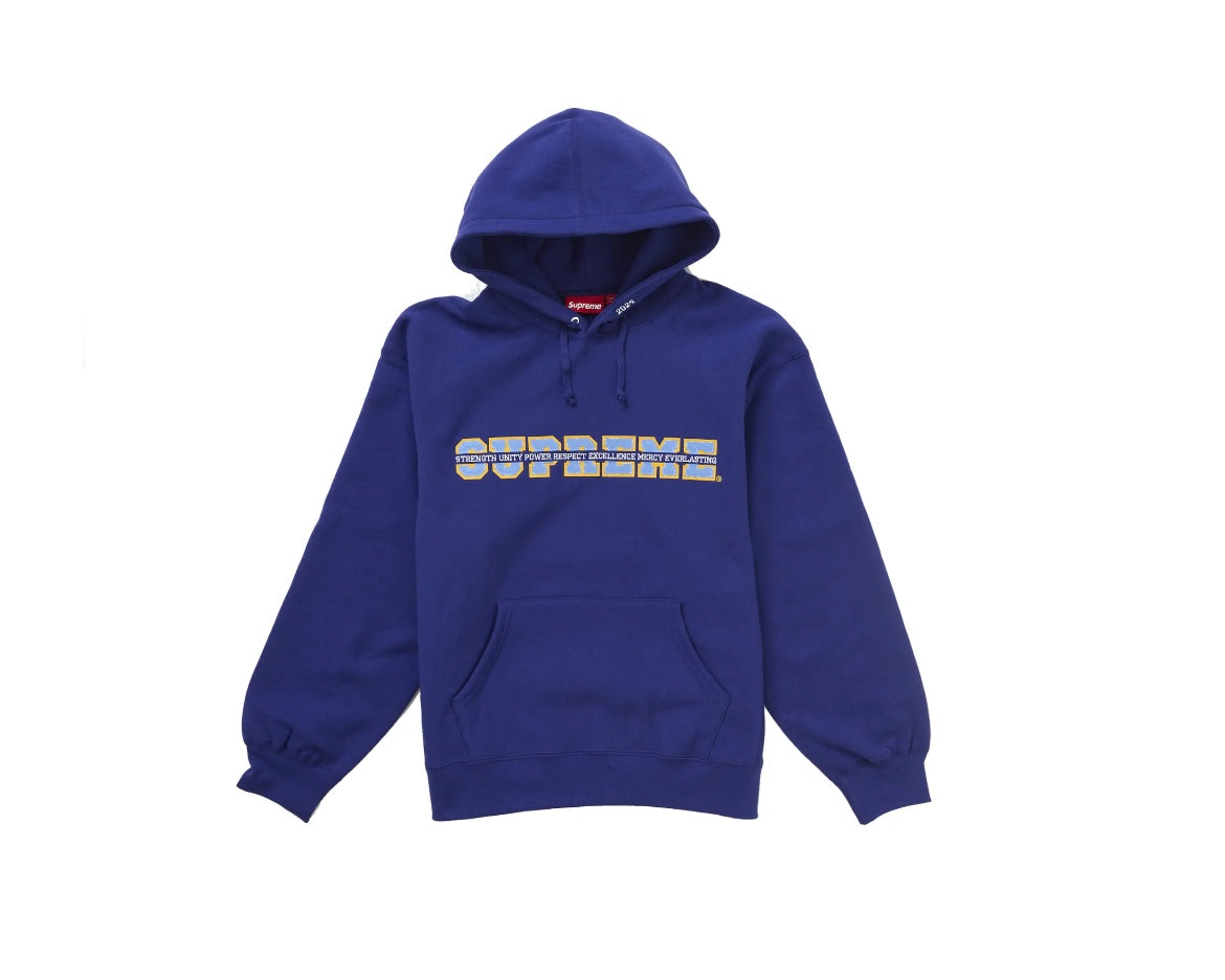 Supreme Collegiate Acronym Hooded Sweatshirt Royal