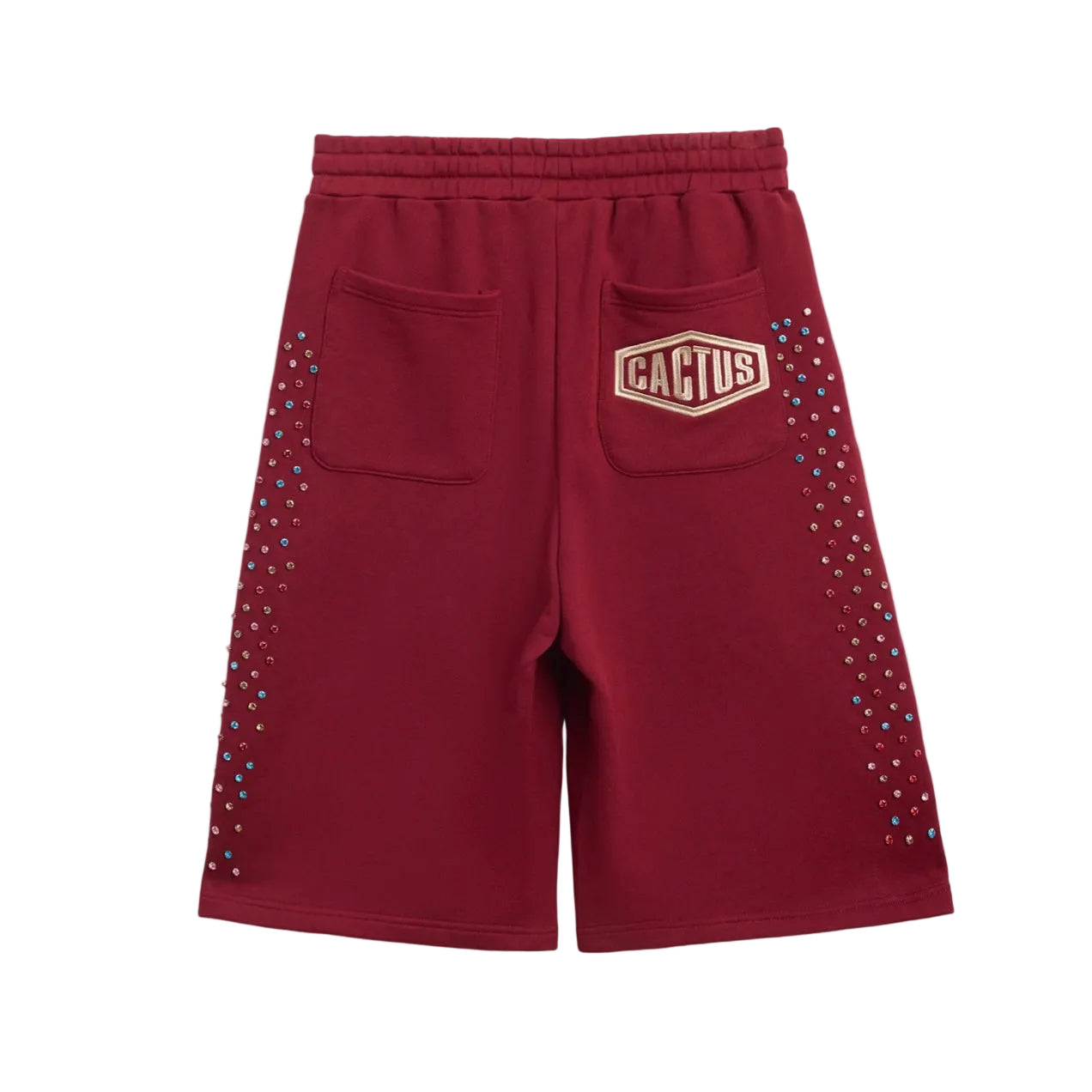AZVA Crystal Cactus Sweat Shorts Maroon