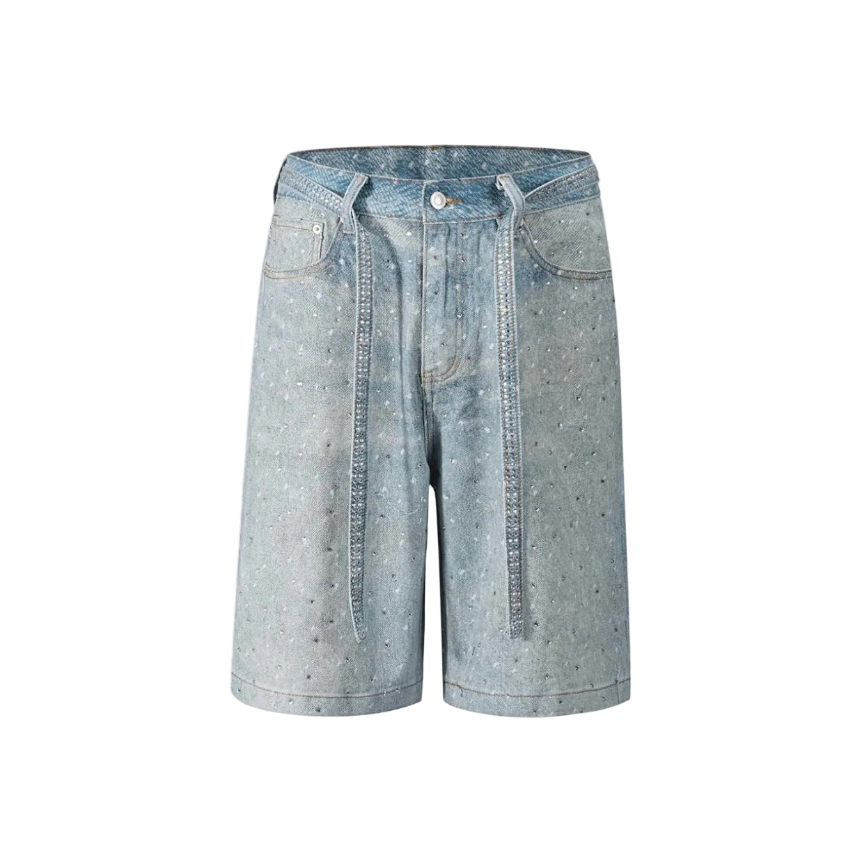 Undeveloped Azul Rhinestone Denim Jorts