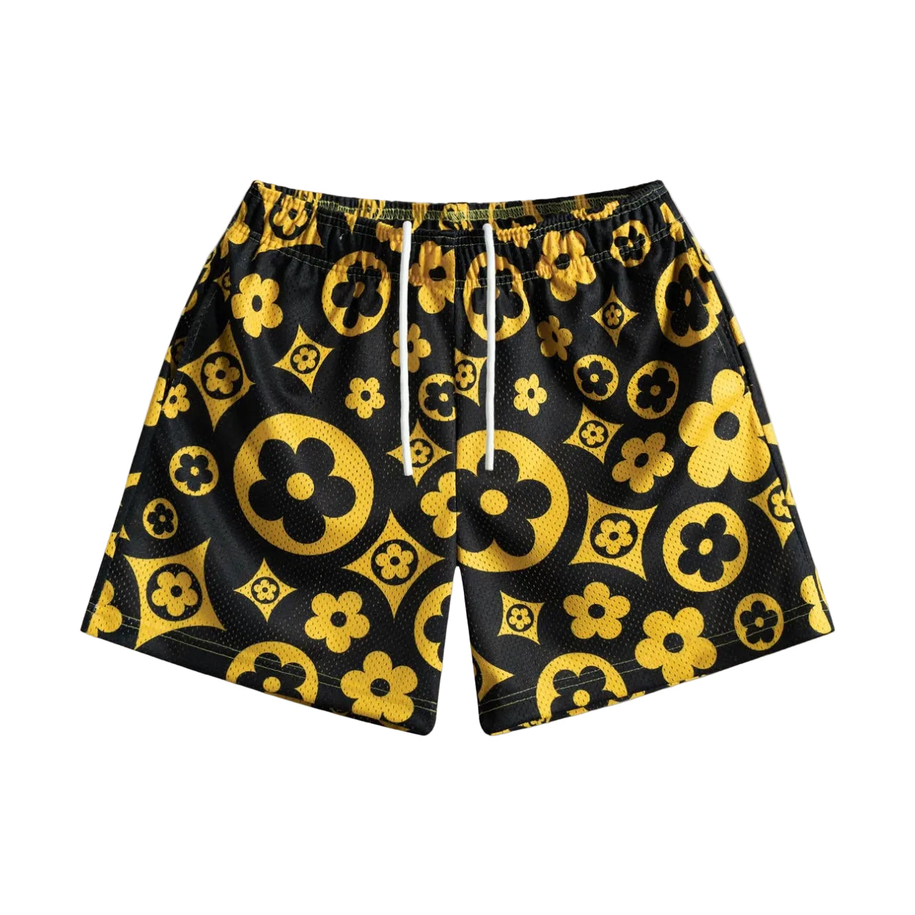 Bravest Black Yellow Flower Shorts