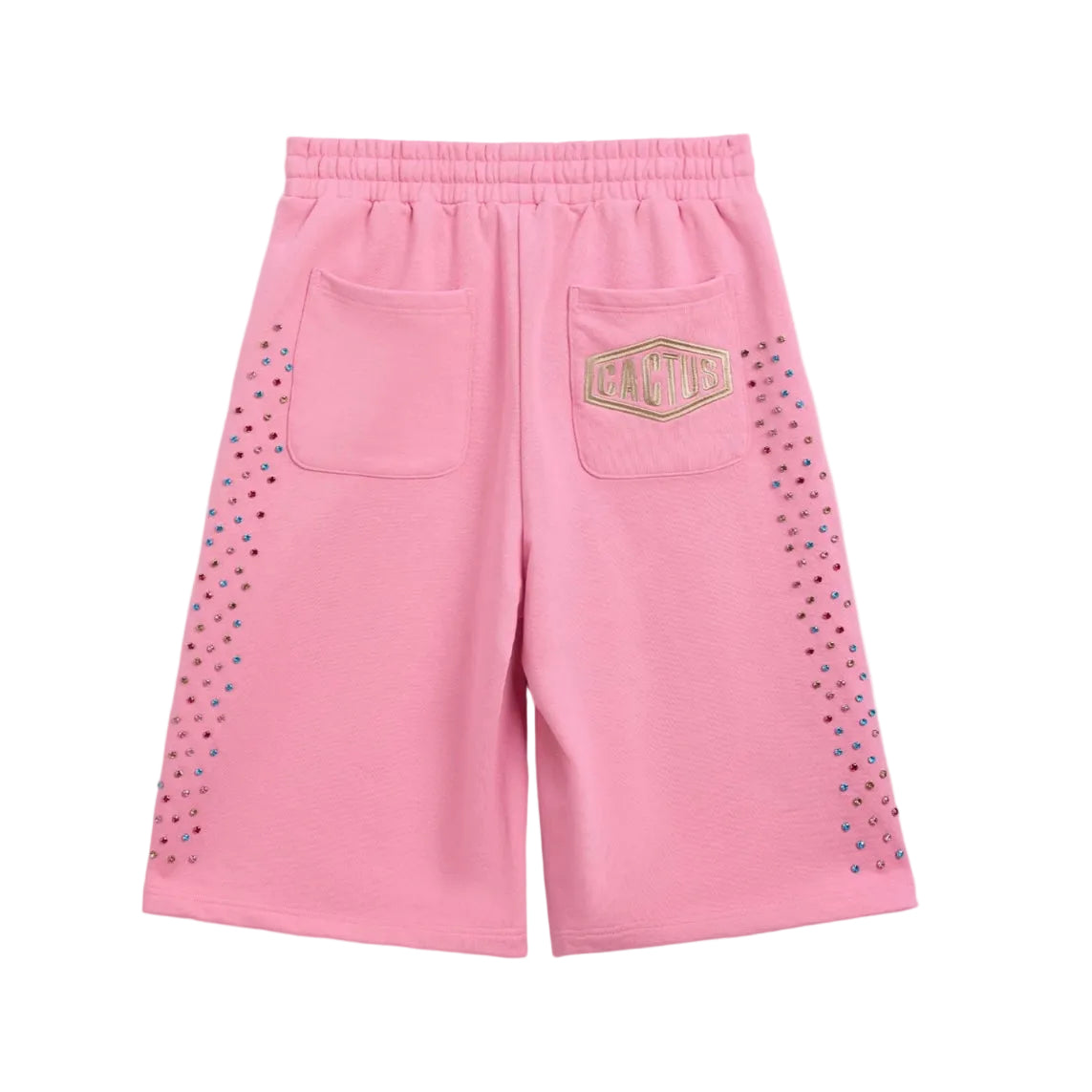 AZVA Crystal Cactus Sweat Shorts Pink