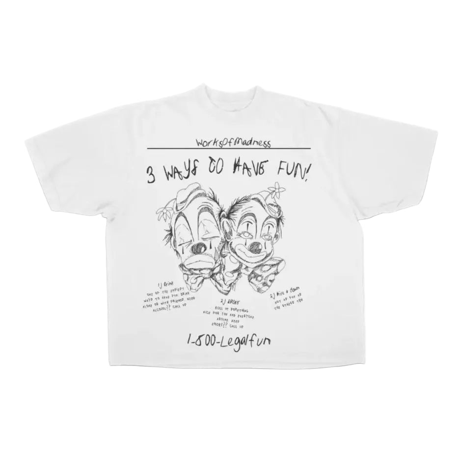 Works Of Madness Legal Fun Tee White