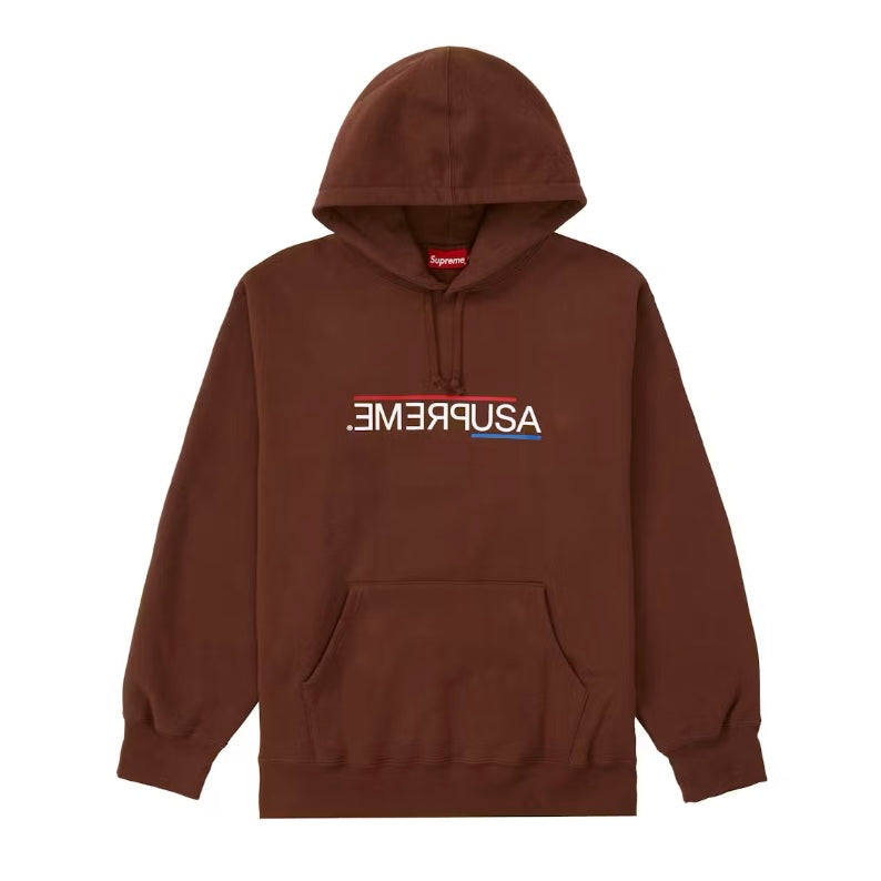 Supreme USA Hoodie Brown