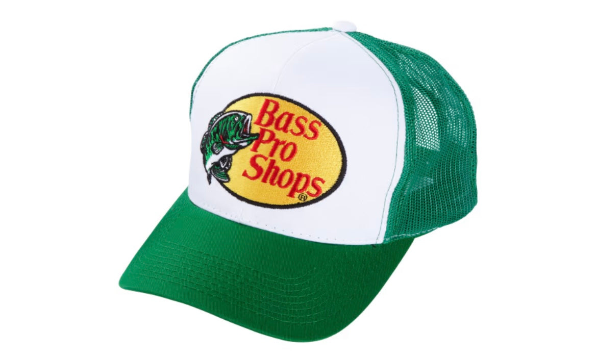 Bass Pro Shops Embroidered Logo Green Trucker hat