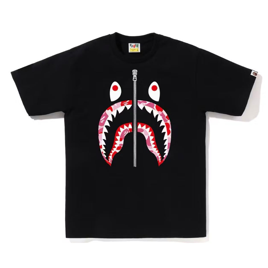 Bape ABC Camo Shark Tee Black Pink