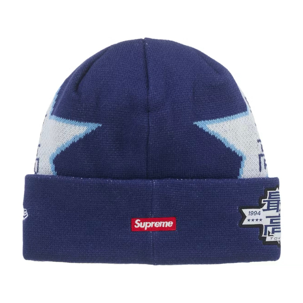 Supreme New Era Star Beanie Navy