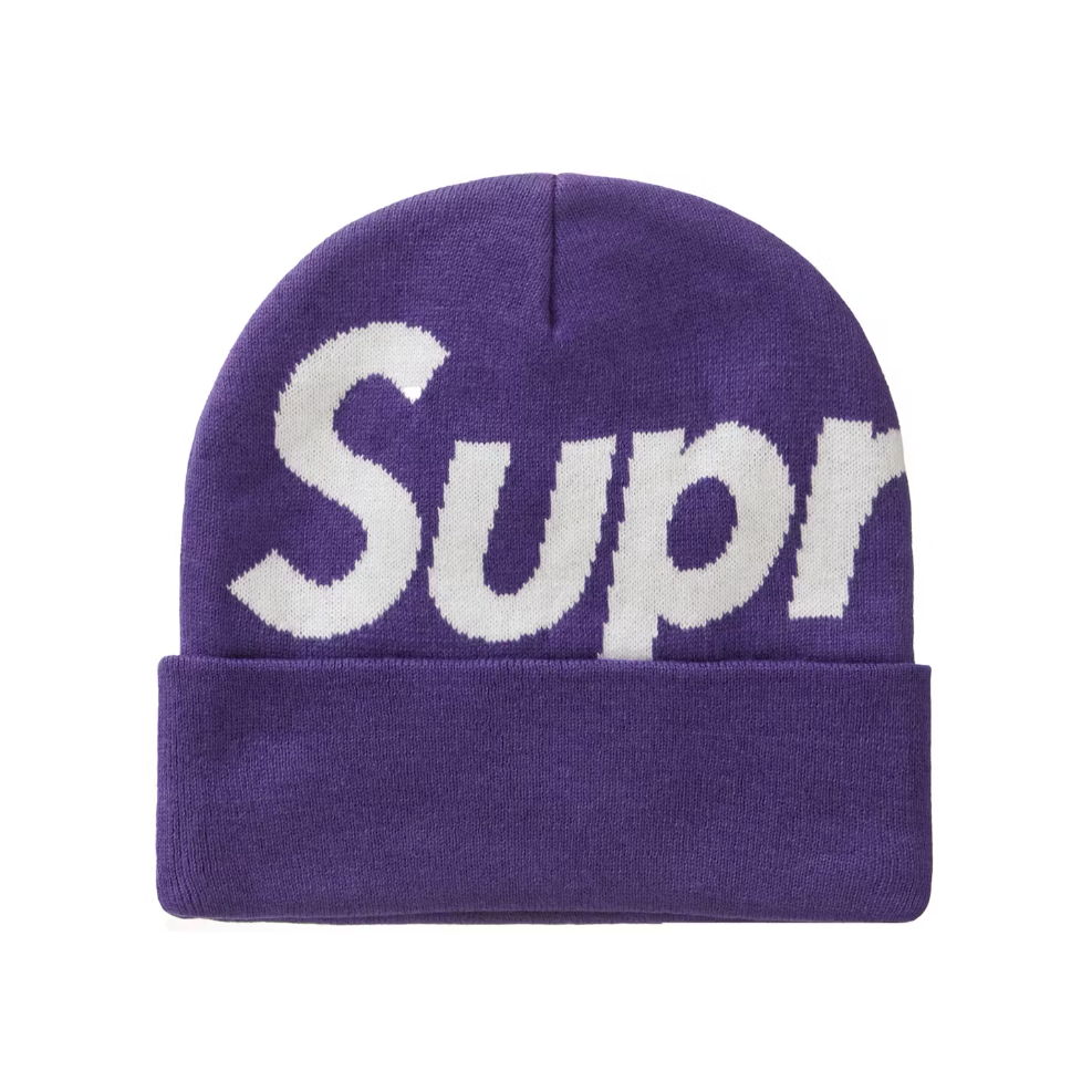 Supreme Big Logo Beanie Purple