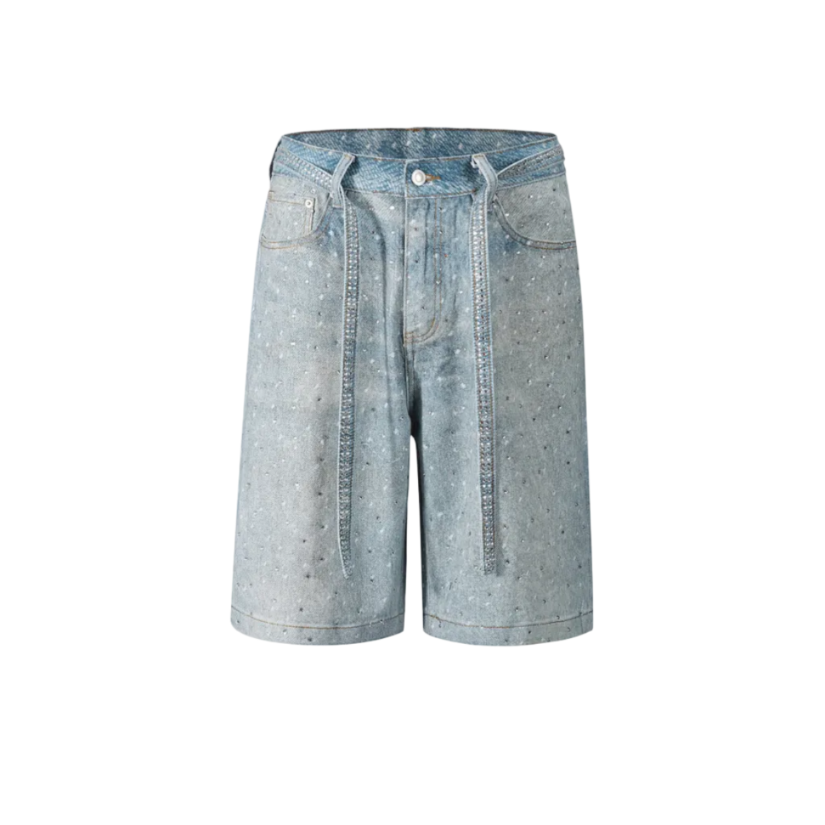 Undeveloped Azul Rhinestone Denim Jorts
