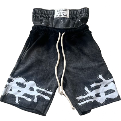 Social Stranger Double Waisted Shorts Grey
