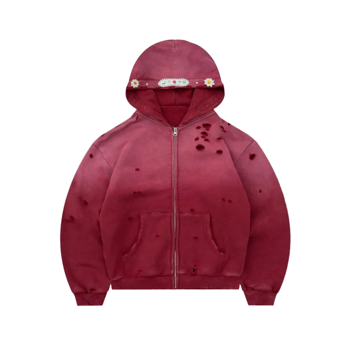 Bravest Red Sapphire Zip Up Hoodie