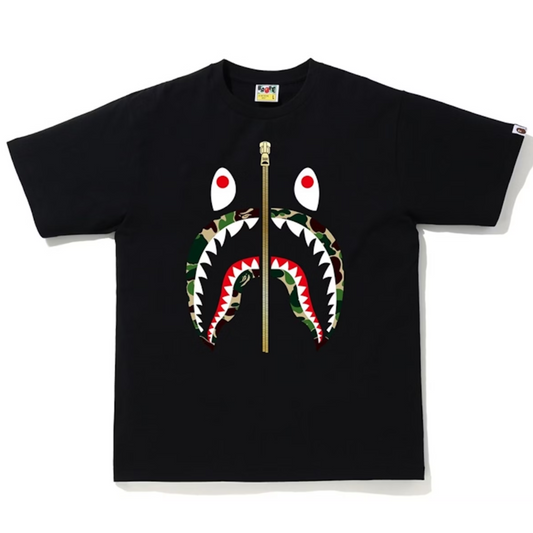 Bape Black ABC Camo Shark T-Shirt Green