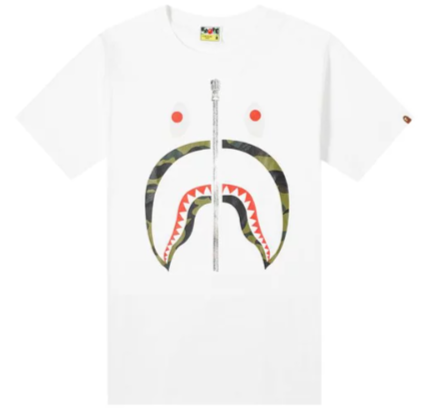 BAPE ABC Camo Shark Tee White Green