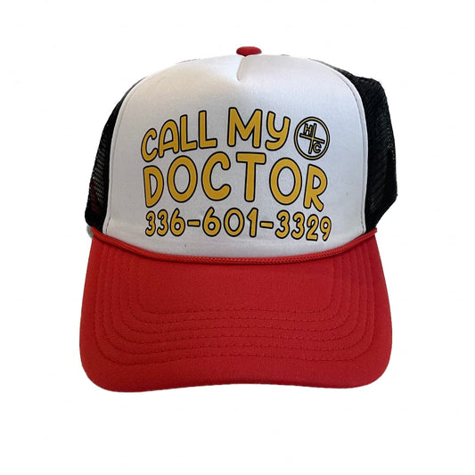 Hypeclinic Doctor Trucker Hat Red Black