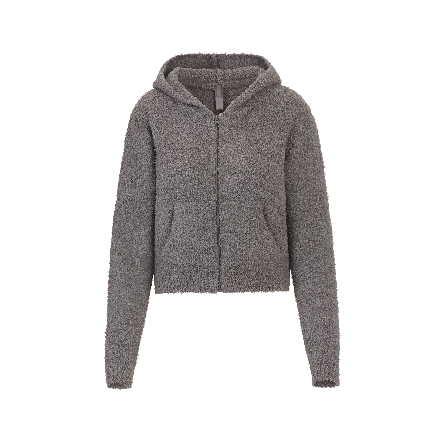 Skims Cozy Knit Zip Up Hoodie Smoke
