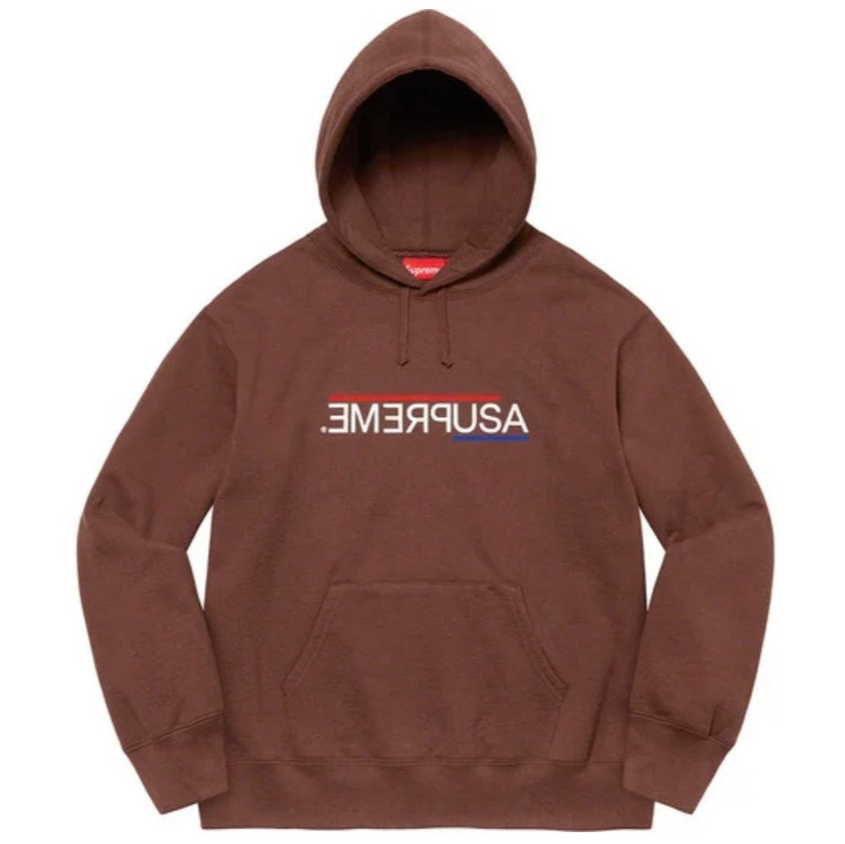 Supreme USA Hoodie Brown