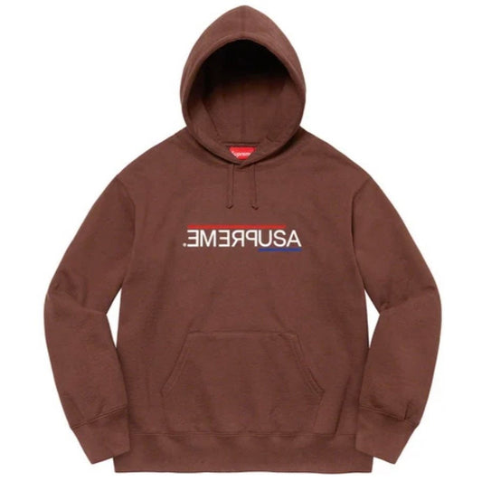 Supreme USA Hoodie Brown