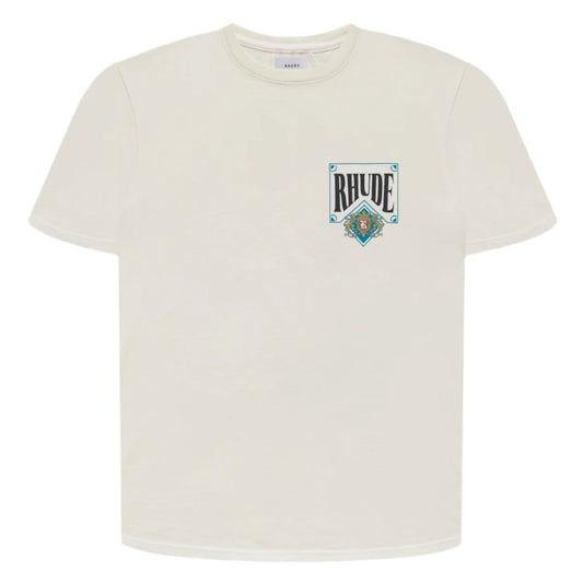 Rhude Card Tee Teal Vintage White