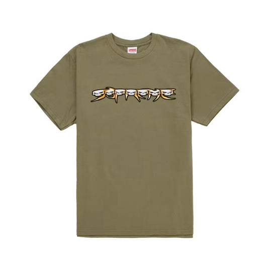 Supreme Shulls Spellout Tee Light Olive