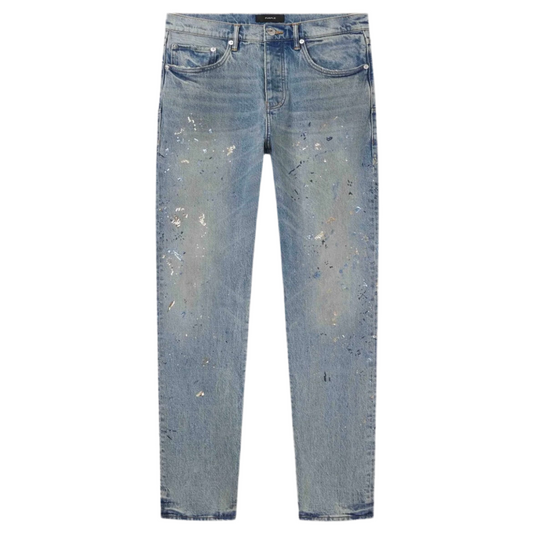 Purple Paint Splatter Slim Jeans Indigo
