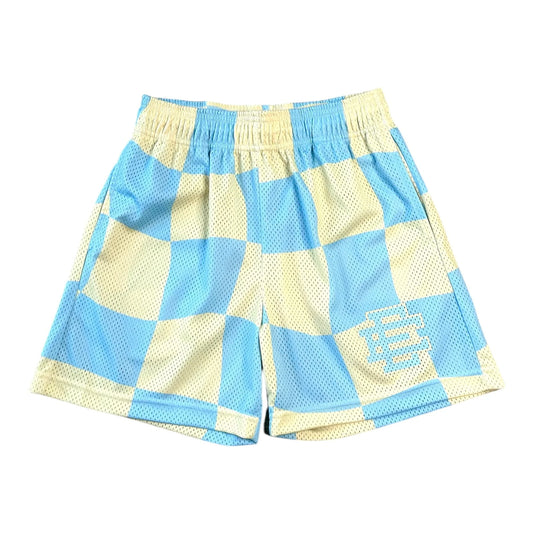 Eric Emanuel Short Blue Yellow Wavy Flag