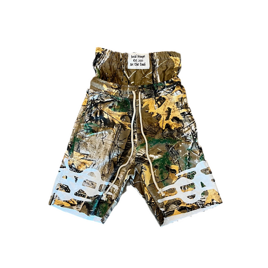 Social Stranger Double Waisted Real Tree Shorts