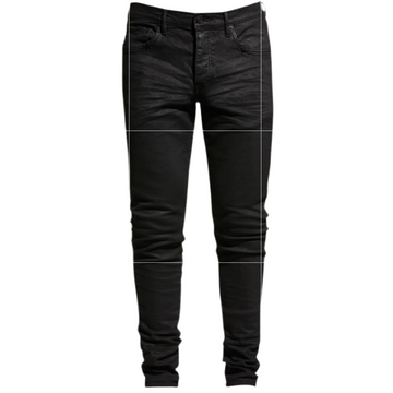 Purple Low Rise Coated Black Skinny Jeans