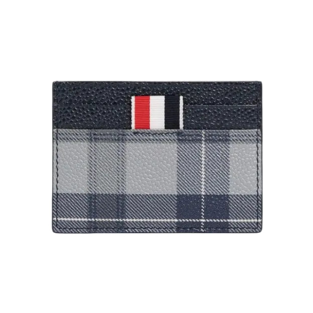 Thom Browne Single Card Holder MD Grey/Navy