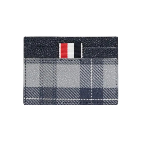 Thom Browne Single Card Holder MD Grey/Navy