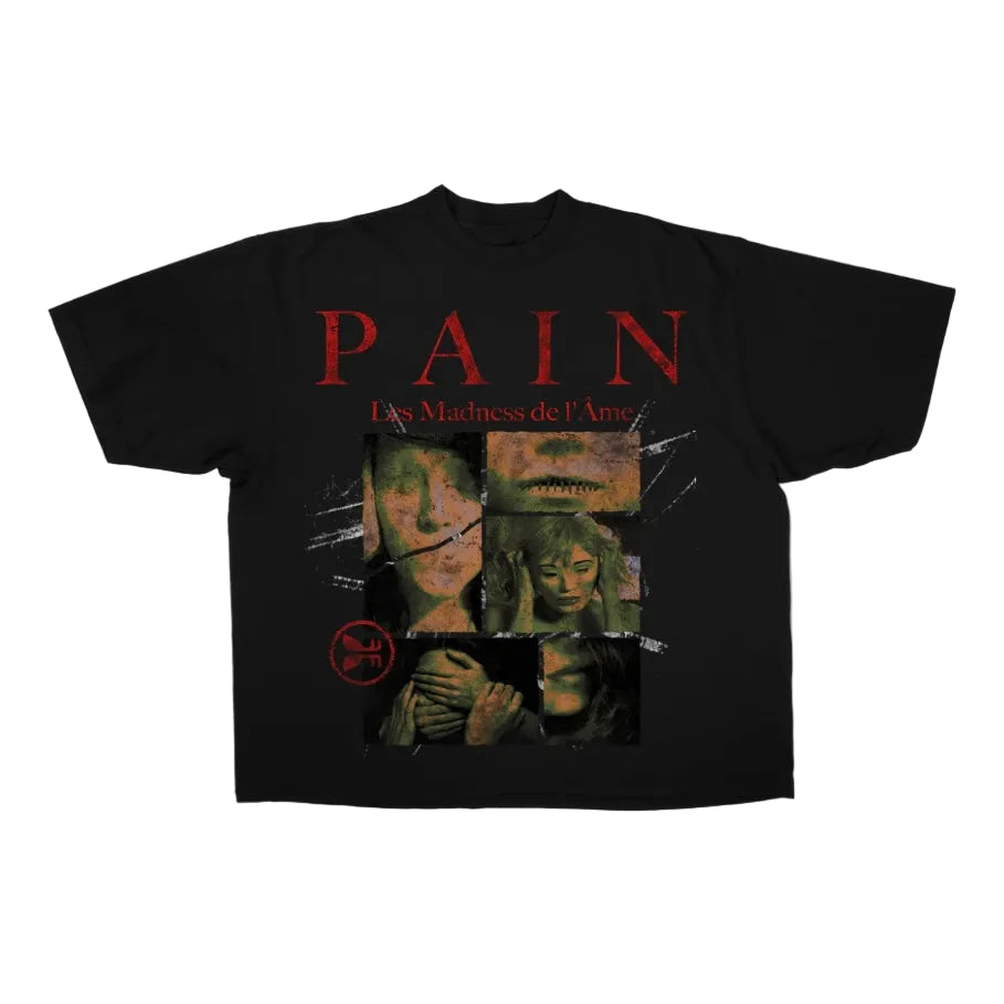Works Of Madness Pain Drop Tee Black