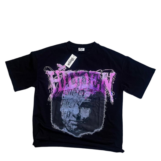 Hidden Beliefs Distressed Face Tee Grey