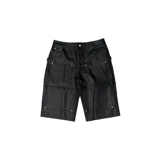God Motives Double Knee Leather Shorts