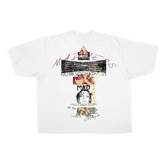 Works Of Madness Mad Anthem Tee White