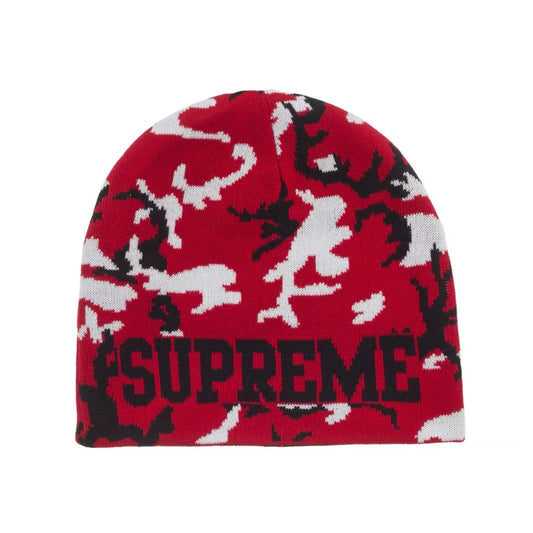 Supreme Reversible Camo Beanie Red