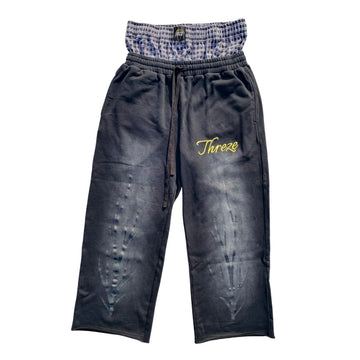 Threze WrldWide Double Waisted Sweats Black