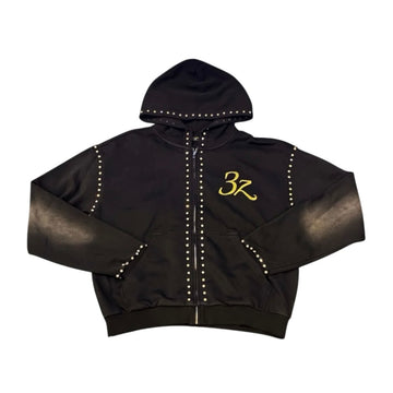 Threze WrldWide 3Z Embellished Zip Up Black
