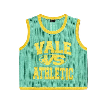 Vale Knit Vest Teal Yellow