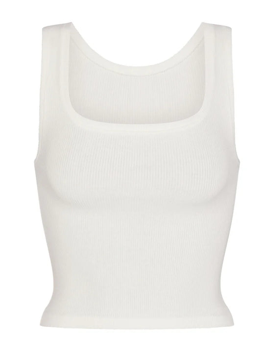 Skims Cotton Rib Tank Cream